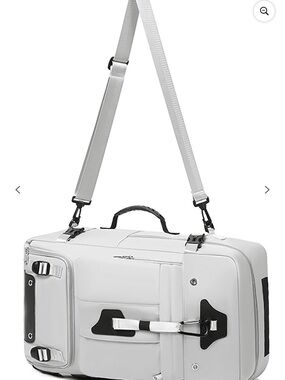 Men's White Travel Duffel with Black Accent Strap